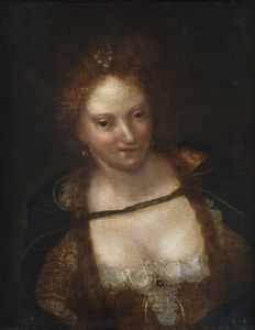 FORABOSCO GIROLAMO (1631 - 1689) : Attribuito a. Ritratto femminile.  - Asta ASTA 311 - ARTE ANTICA E DEL XIX SECOLO - Associazione Nazionale - Case d'Asta italiane