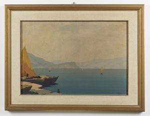 DELAI LUIGI (1891 - 1960) : Veduta del lago di Garda, Desenzano.  - Asta ASTA 311 - ARTE ANTICA E DEL XIX SECOLO - Associazione Nazionale - Case d'Asta italiane