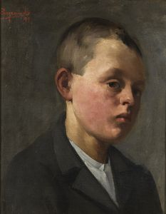 ZANGRANDO  GIOVANNI (1869 - 1941) - Ritratto di giovane.