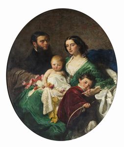 MORELLI  DOMENICO (1826 - 1901) - Ritratto della famiglia Capece Minutolo.