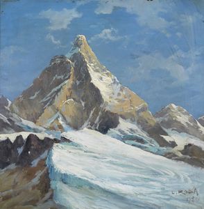 RODA LEONARDO (1868 - 1933) - Paesaggio montano innevato.