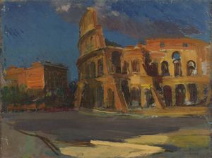 BOCCHI AMEDEO (1883 - 1976) : Veduta del Colosseo.  - Asta ASTA 311 - ARTE ANTICA E DEL XIX SECOLO - Associazione Nazionale - Case d'Asta italiane