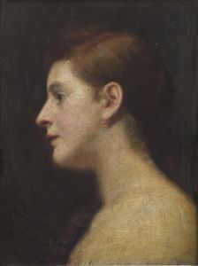 FELLERMEYER JOSEF (1862 - 1931) : Profilo di donna.  - Asta ASTA 311 - ARTE ANTICA E DEL XIX SECOLO - Associazione Nazionale - Case d'Asta italiane