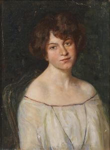 FELLERMEYER JOSEF (1862 - 1931) : Ritratto di signora.  - Asta ASTA 311 - ARTE ANTICA E DEL XIX SECOLO - Associazione Nazionale - Case d'Asta italiane