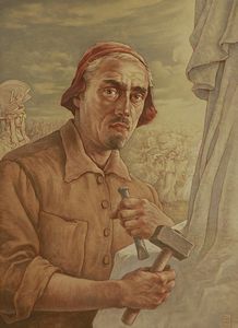 GEORGIEV BORIS (1888 - 1962) - Ritratto dello scultore Angelo Zanelli.