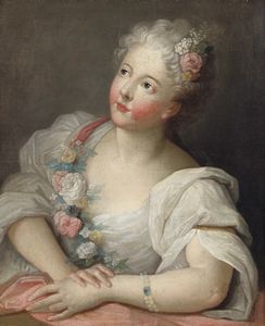 ARTISTA FRANCESE DEL XVIII SECOLO - Cerchia di Pierre Gobert. Ritratto di gentildonna.