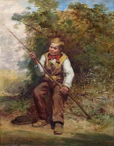 D'AZEGLIO MASSIMO (1798 - 1866) : Giovane pescatore.  - Asta ASTA 311 - ARTE ANTICA E DEL XIX SECOLO - Associazione Nazionale - Case d'Asta italiane