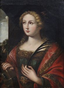 ARTISTA LOMBARDO DEL XVI SECOLO - Santa Caterina d'Alessandria.