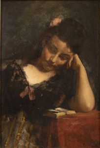DEMETRIO COSOLA San Sebastiano Po (TO) 1851 - 1895 Chivasso (TO) - La lettura