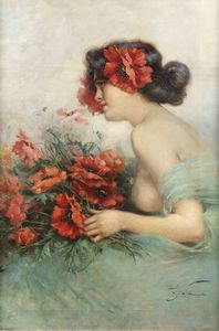 ALEARDO VILLA Ravello 1865 - 1906 Milano - Fiore tra i fiori