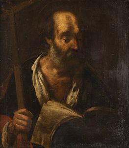 PITTORE ANONIMO - Ritratto di santo XVII secolo