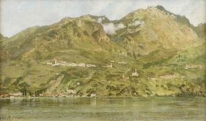 MARCO CALDERINI Torino 1850 - 1941 - Val Solda sul Lago di Lugano 1877