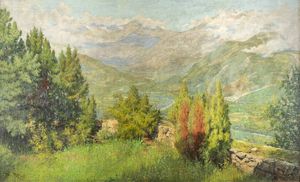 GIOVANNI GIANI Torino 1866 - 1937 - Estate in valle 1901