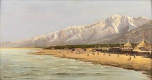 ANTONIETTA BRANDEIS Ungheria 1849 - 1910 Venezia - Primi freddi sulle Alpi Apuane(Marina di Massa)