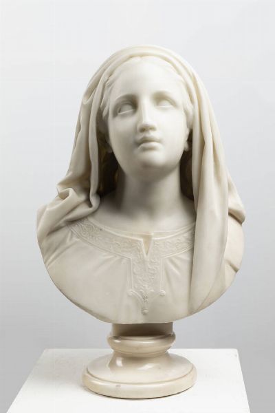 VARNI SANTO Genova 1807-1885 : Madonna 1877  - Asta Asta 178: Asta di sculture - Associazione Nazionale - Case d'Asta italiane