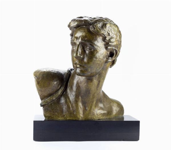 ALEXANDRE KELETY Attivo in Francia 1918-1940 : Busto virile  - Asta Asta 178: Asta di sculture - Associazione Nazionale - Case d'Asta italiane