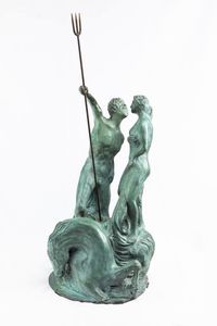 ALIGI SASSU Milano 1912 - 2000 : Poseidone dona il cavallo ad Atena  - Asta Asta 178: Asta di sculture - Associazione Nazionale - Case d'Asta italiane