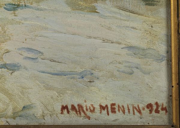 MENIN  MARIO (1896 - 1962) : Giardino innevato.  - Asta ASTA 312 - ARTE MODERNA E CONTEMPORANEA (ONLINE) - Associazione Nazionale - Case d'Asta italiane