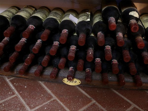 Cinquantuno bottiglie di Chianti Classico Palazzo al Bosco La Romola, 1989  - Asta Arredi e Dipinti di Palazzo al Bosco - Associazione Nazionale - Case d'Asta italiane