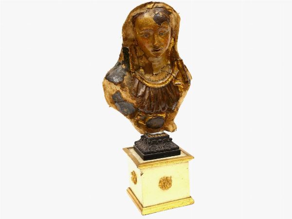 Busto femminile in lacca, frammento  - Asta Arredi e Dipinti di Palazzo al Bosco - Associazione Nazionale - Case d'Asta italiane