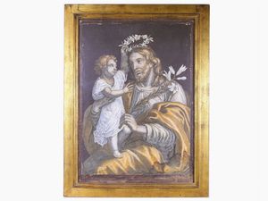 San Giuseppe con Bambino  - Asta Arredi e Dipinti di Palazzo al Bosco - Associazione Nazionale - Case d'Asta italiane