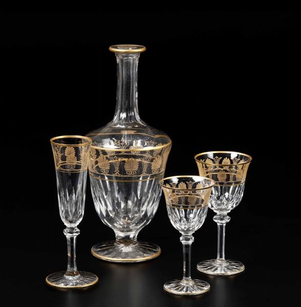 Raro servizio di bicchieri Francia, manifattura Saint Louis, XX secolo  - Asta ASTA 0512 - L'ART DE LA TABLE - Associazione Nazionale - Case d'Asta italiane