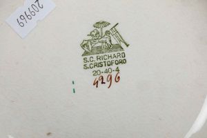 Servizio da tavola Milano, Societ ceramica Richard San Cristoforo, 1940 circa Probabile modello di Gio Ponti  - Asta ASTA 0512 - L'ART DE LA TABLE - Associazione Nazionale - Case d'Asta italiane