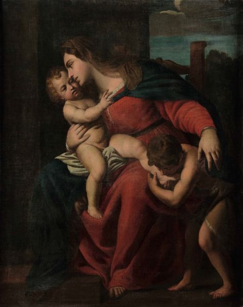 Madonna con Bambino e San Giovannino  - Asta ASTA 0516 - IMPORTANTI DIPINTI ANTICHI - Associazione Nazionale - Case d'Asta italiane