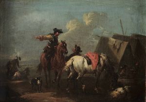 Querfurt Augustus - Accampamento con cavalieri