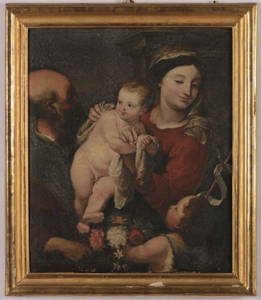 Sacra Famiglia con San Giovannino  - Asta ASTA 0484 - DIPINTI ANTICHI - Associazione Nazionale - Case d'Asta italiane