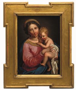 Salvi detto il Sassoferrato Giovan Battista : Madonna con Bambino  - Asta ASTA 0484 - DIPINTI ANTICHI - Associazione Nazionale - Case d'Asta italiane