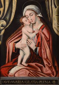 Madonna con Bambino  - Asta ASTA 0484 - DIPINTI ANTICHI - Associazione Nazionale - Case d'Asta italiane
