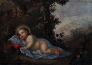 Ges Bambino addormentato sulla croce  - Asta ASTA 0484 - DIPINTI ANTICHI - Associazione Nazionale - Case d'Asta italiane