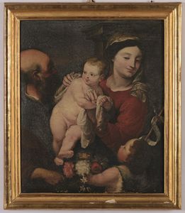 Sacra Famiglia con San Giovannino  - Asta ASTA 0484 - DIPINTI ANTICHI - Associazione Nazionale - Case d'Asta italiane