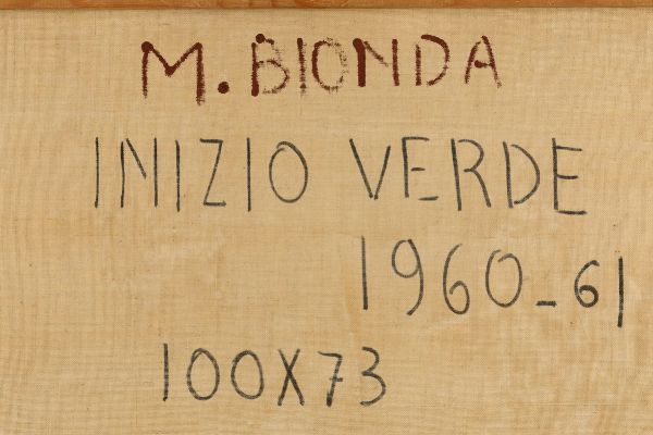 Bionda Mario : Inizio verde, 1960-1961  - Asta ASTA 507 - Arte Moderna e Contemporanea - I Sessione - Associazione Nazionale - Case d'Asta italiane