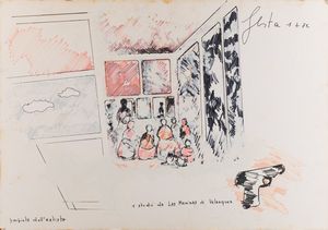 FESTA TANO : 1 studio da Las Meninas di Velazques, 1972  - Asta ASTA 507 - Arte Moderna e Contemporanea - I Sessione - Associazione Nazionale - Case d'Asta italiane
