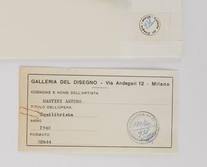 Martini Arturo : Lequilibrista, 1940  - Asta ASTA 507 - Arte Moderna e Contemporanea - I Sessione - Associazione Nazionale - Case d'Asta italiane