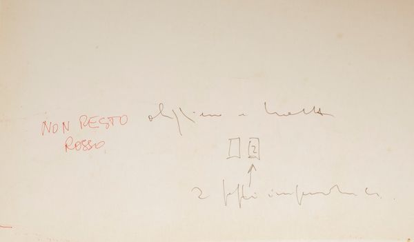 BOETTI ALIGHIERO : Non parto non resto, 1979 ca.  - Asta Asta 507 - Arte Moderna e Contemporanea - II sessione - Associazione Nazionale - Case d'Asta italiane