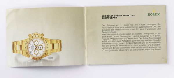 Rolex libretto Cosmograph anno 1996 in tedesco  - Asta Asta 595 - Asta a Tempo | Orologi - Associazione Nazionale - Case d'Asta italiane