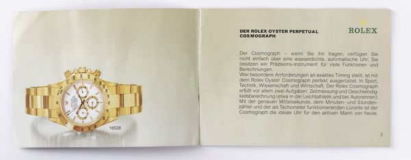 Rolex libretto Cosmograph anno 1988 in tedesco  - Asta Asta 595 - Asta a Tempo | Orologi - Associazione Nazionale - Case d'Asta italiane