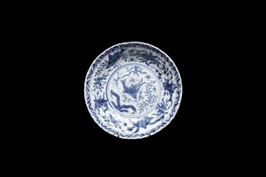 Arte Cinese - Piattino in porcellana bianco bluCina, dinasti Qing, periodo Kangxi, 1661-1722