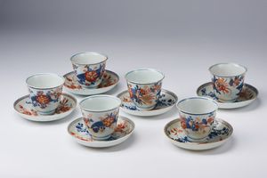 Arte Cinese - Sei tazzine in porcellana imariCina, XVIII secolo