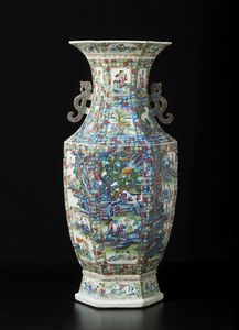 Arte Cinese - Grande vaso CantonCina, dinastia Qing, met XIX secolo