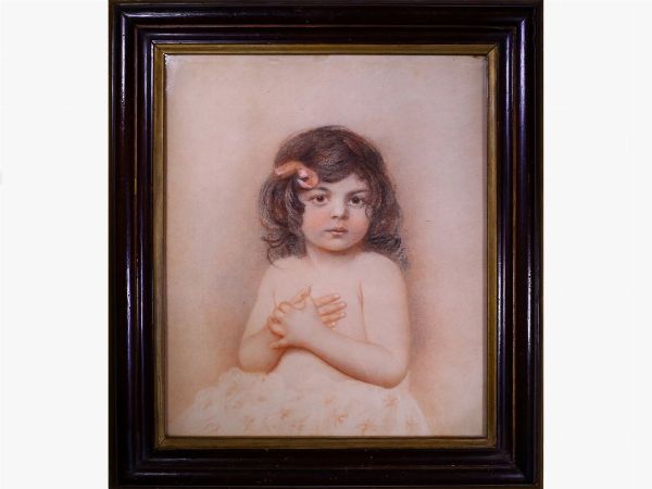 Ritratto di bambina  - Asta ASTA 0201 - La casa fiorentina del soprano Marcella Tassi - Associazione Nazionale - Case d'Asta italiane