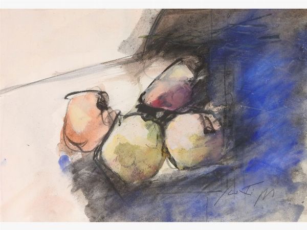 Sergio Scatizzi : Natura morta con frutta  - Asta ASTA 0201 - La casa fiorentina del soprano Marcella Tassi - Associazione Nazionale - Case d'Asta italiane
