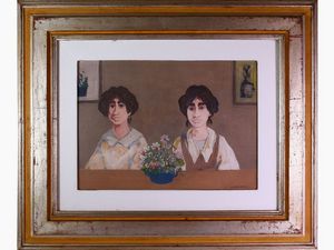 Marcello Boccacci - Ritratto di due donne in un interno