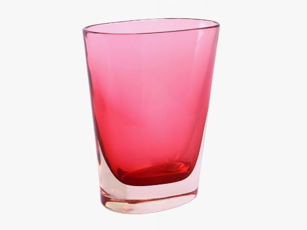 Vaso in vetro sommerso trasparente e rosa  - Asta Asta 202 - Only Glass - Associazione Nazionale - Case d'Asta italiane