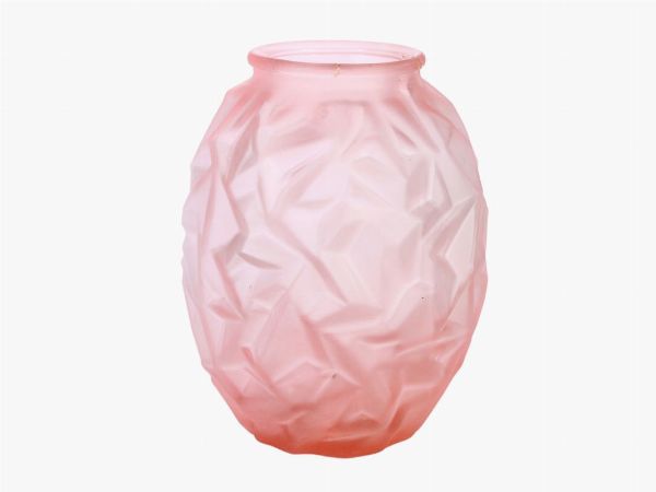 Vaso in vetro rosa soffiato  - Asta Asta 202 - Only Glass - Associazione Nazionale - Case d'Asta italiane