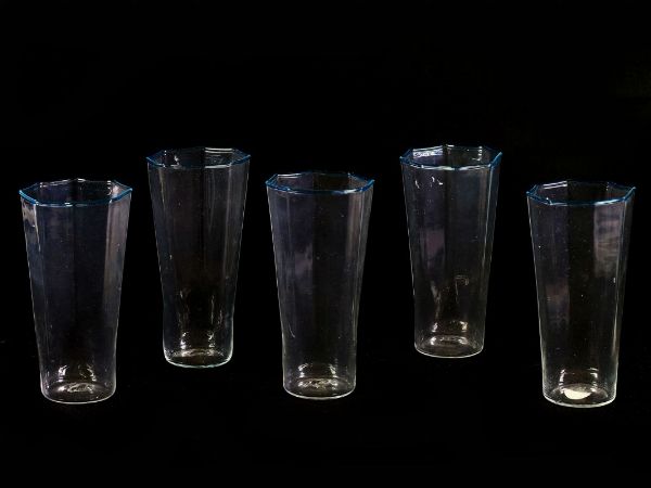 Cinque bicchieri ottagonali in vetro  - Asta Asta 202 - Only Glass - Associazione Nazionale - Case d'Asta italiane