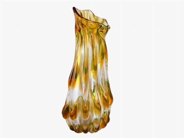 Vaso in vetro costolato  - Asta Asta 202 - Only Glass - Associazione Nazionale - Case d'Asta italiane